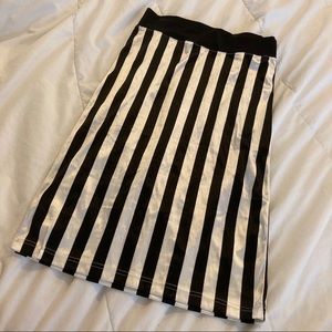 Cosmo*L Black&White striped Midi Pencil Skirt